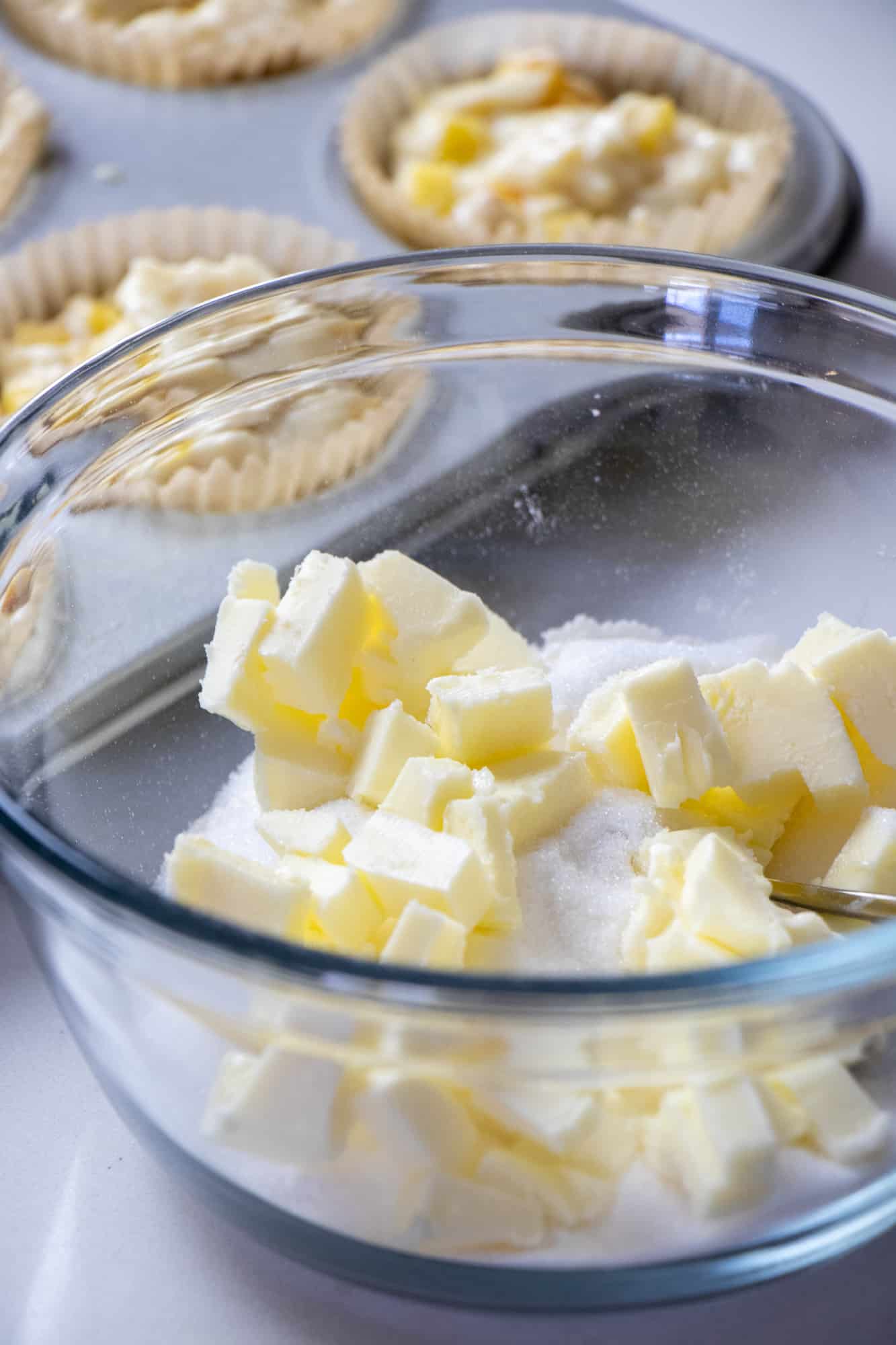 Make the crumble topping with cold butter.