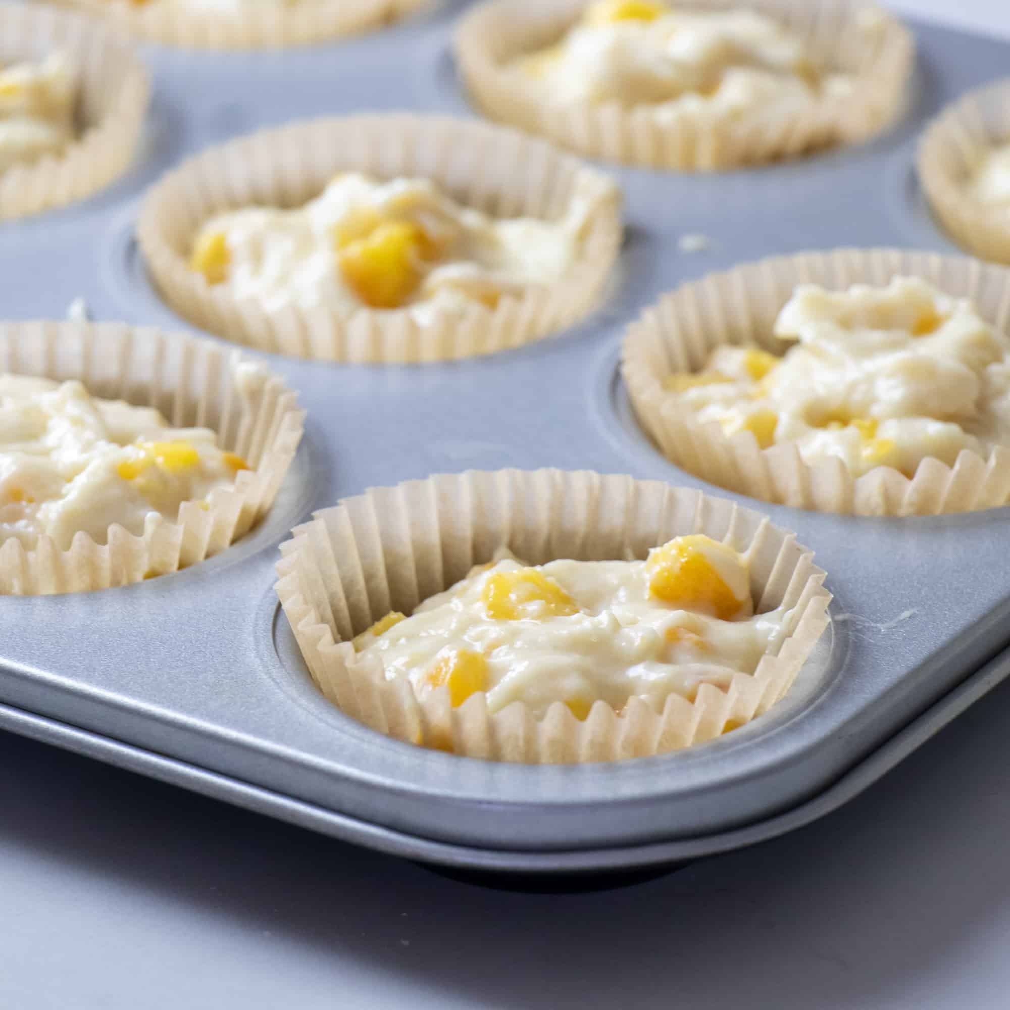 Spoon into paper lined muffin tins