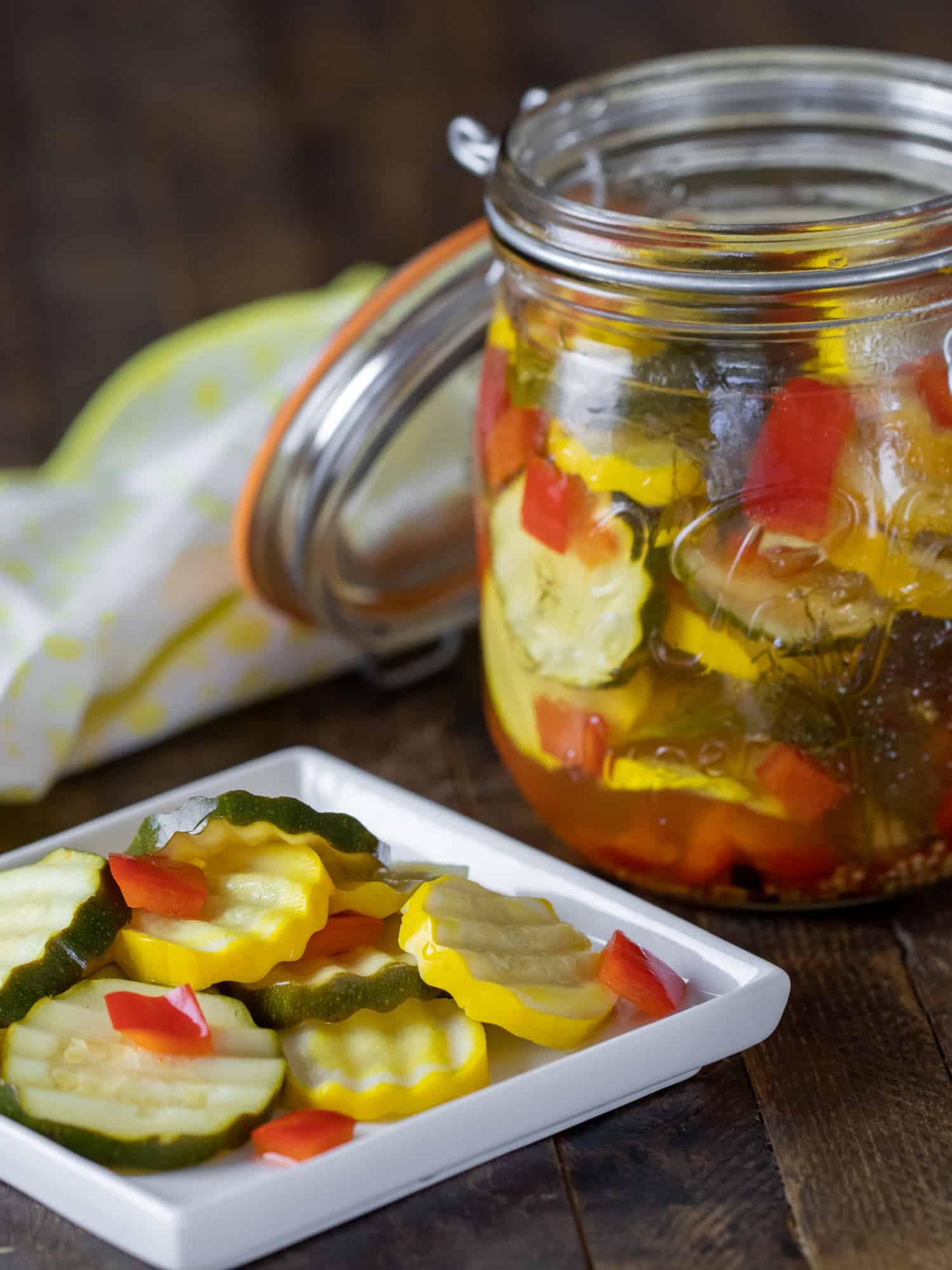 Let the zucchini brine in the fridge for 2-3 days.