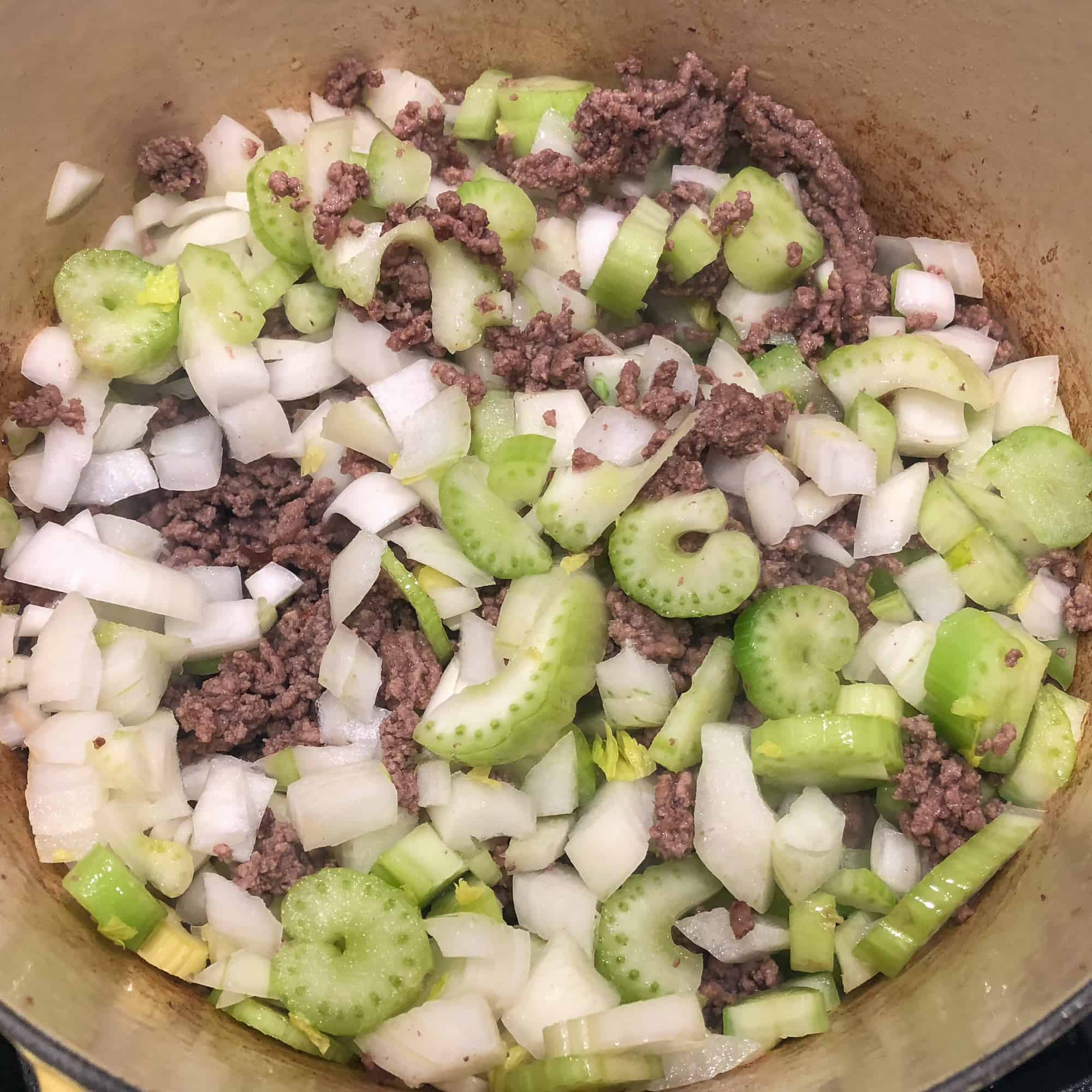Add the onions and celery