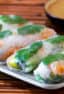 Cold fresh salad rolls are a popular appetizer for Vietnamese and Thai restaurants. Vietnamese spring rolls made with rice paper, mango, shrimp and more.