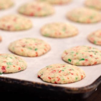 Perfect cookies for Christmas baking. They are chewy and buttery with lots of peppermint flavour from the crushed candy canes. Great for parties and gifts.