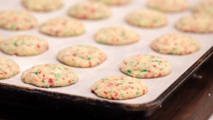 Perfect cookies for Christmas baking. They are chewy and buttery with lots of peppermint flavour from the crushed candy canes. Great for parties and gifts.