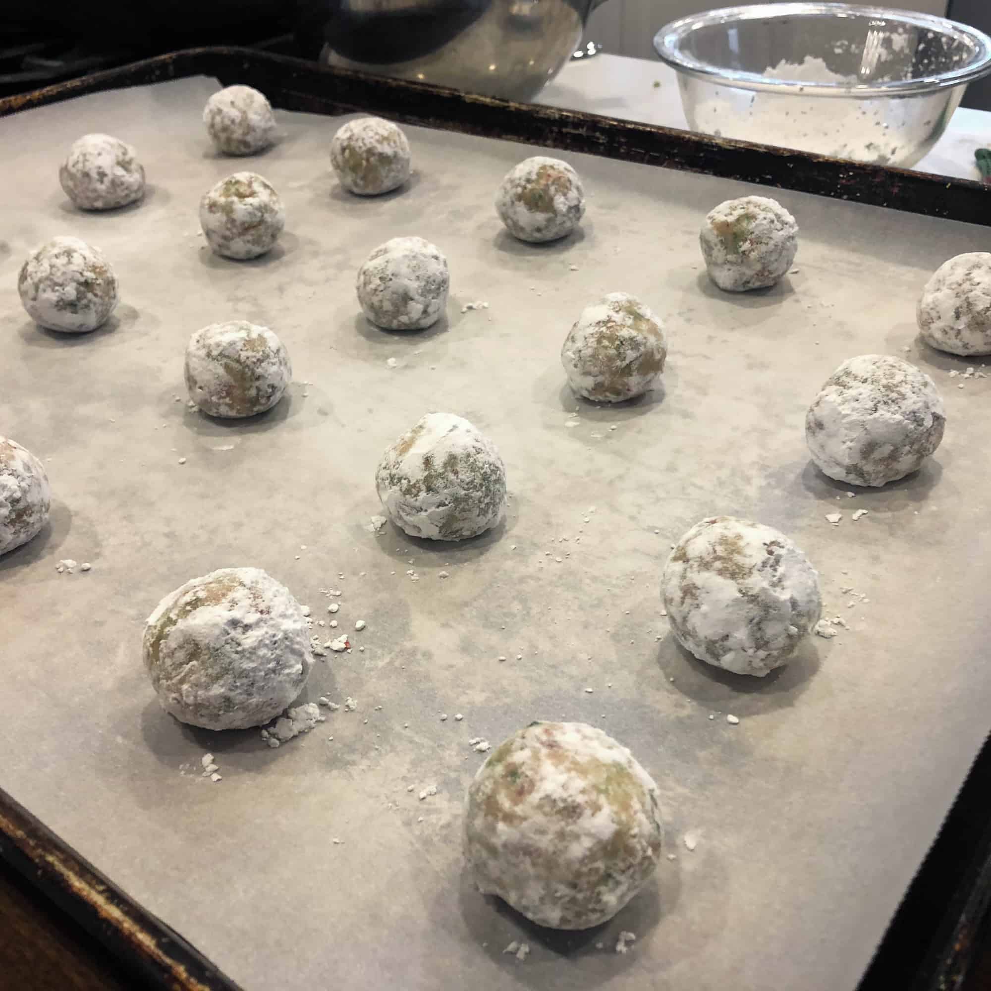 Place cookie dough balls on a baking sheet lined with parchment paper.
