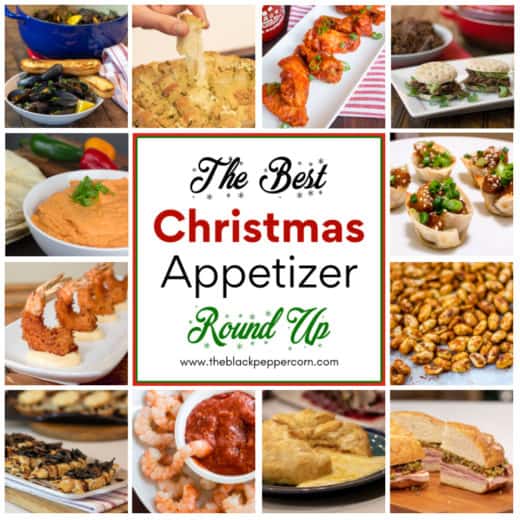 The pefect collection of appetizer recipes as you plan for a holiday party or gathering. This round up is ideal for Christmas and even New Years Eve.