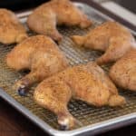 Let the chicken rest on the bakers rack for a few minutes before serving.