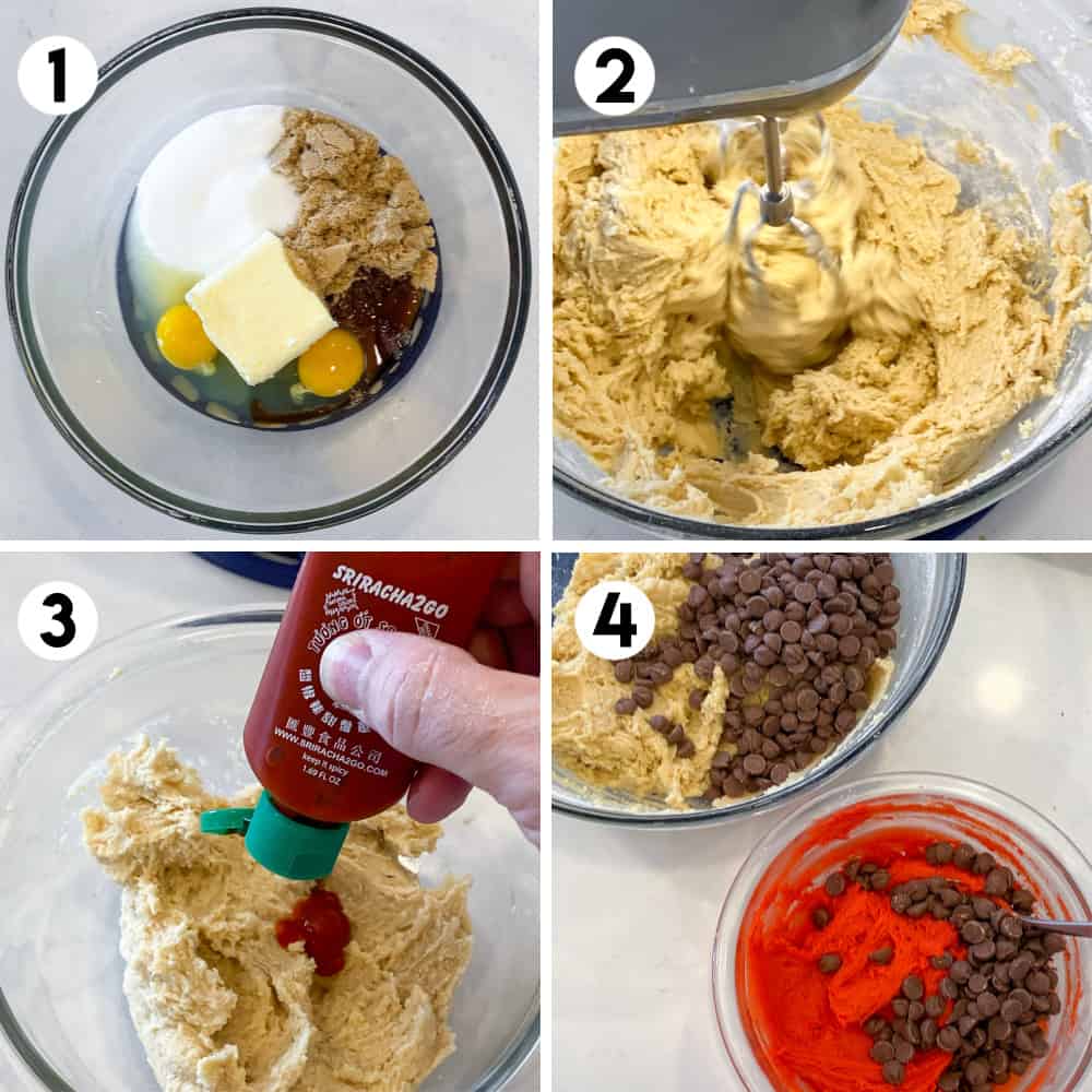 Step by step photos of making cookie dough