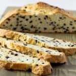 Fresh baked bread with currants.