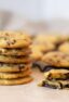 A wide picture of a stack of cookies.