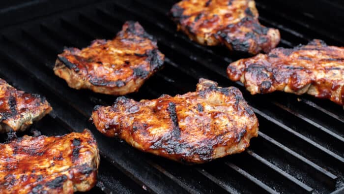 Chops on a grill