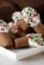 A plate of chocolate Christmas cookies.