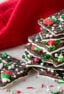 A stack of Christmas chocolates.