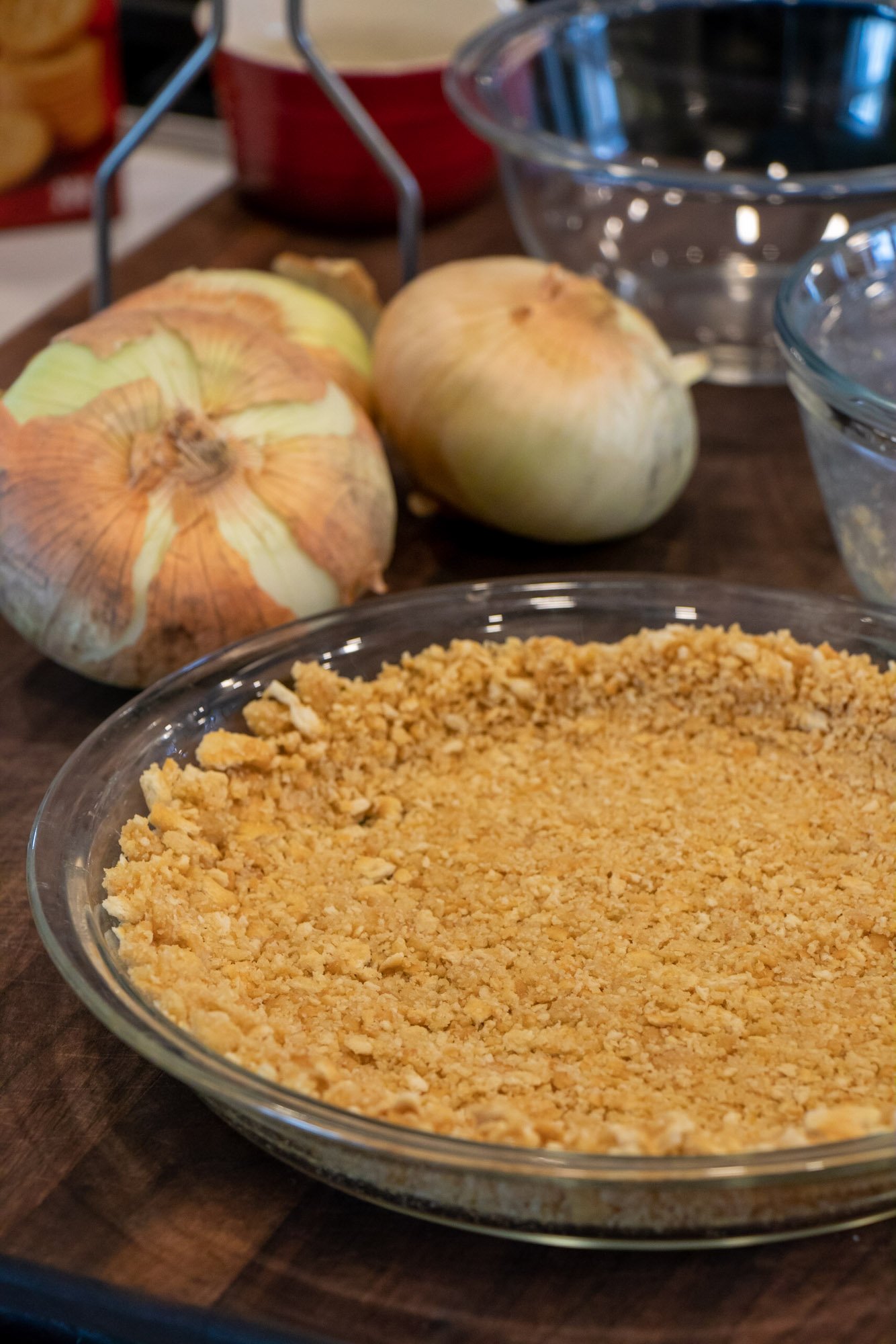 Crackers pressed to form a pie crust.