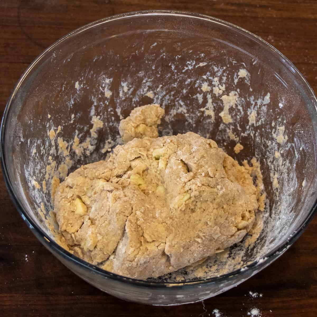 A bowl of scone dough.