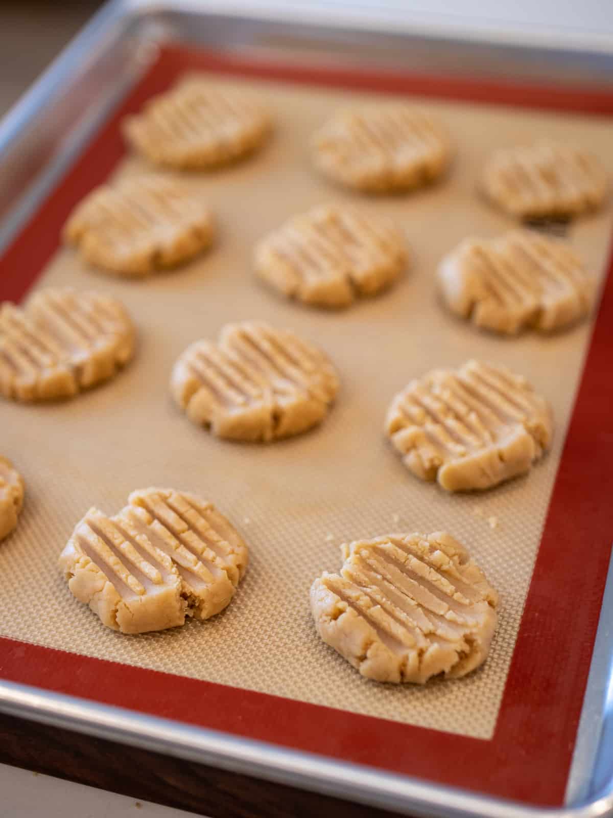 Cookies ready to go in the oven.