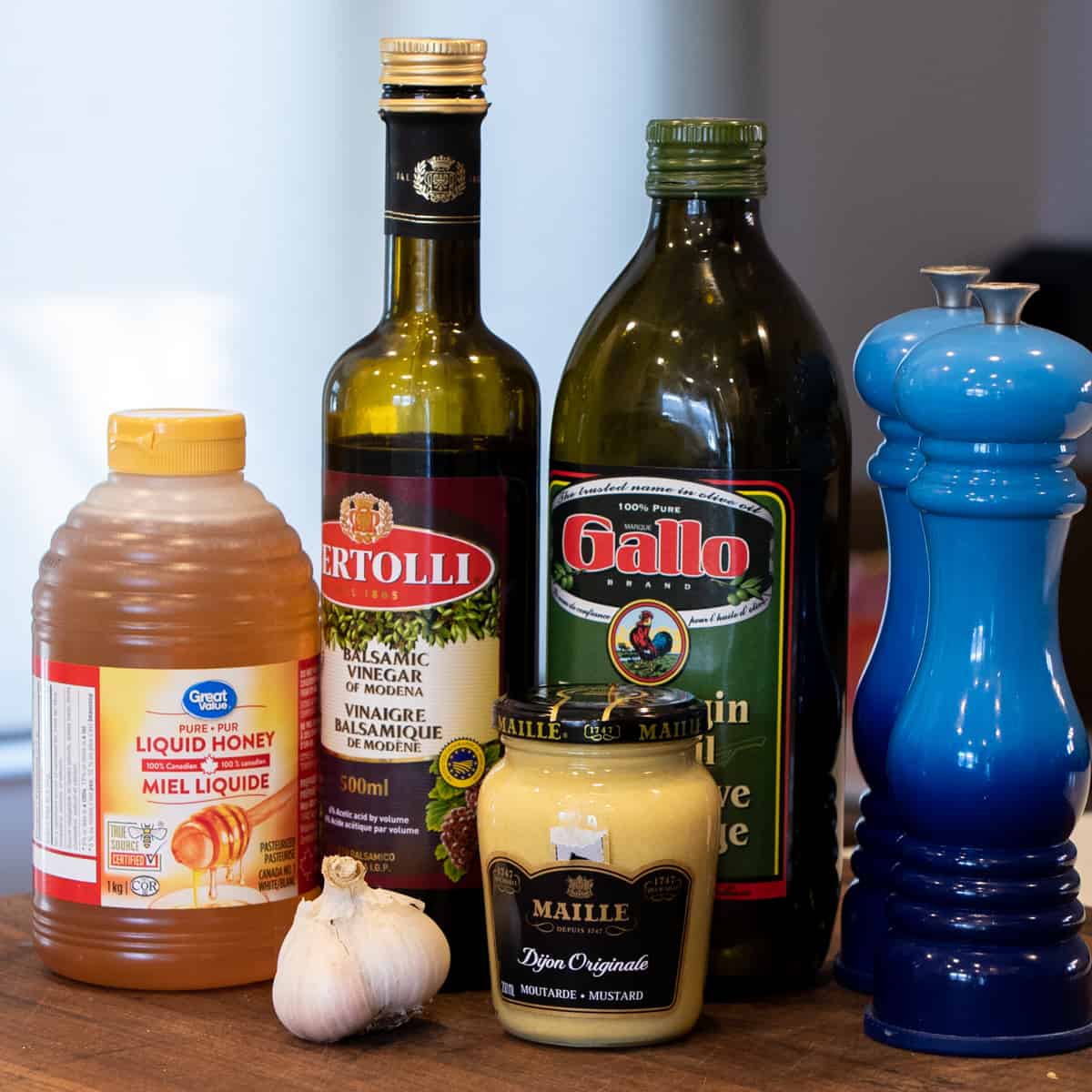 Ingredients for this recipe collected and placed on a cutting board.