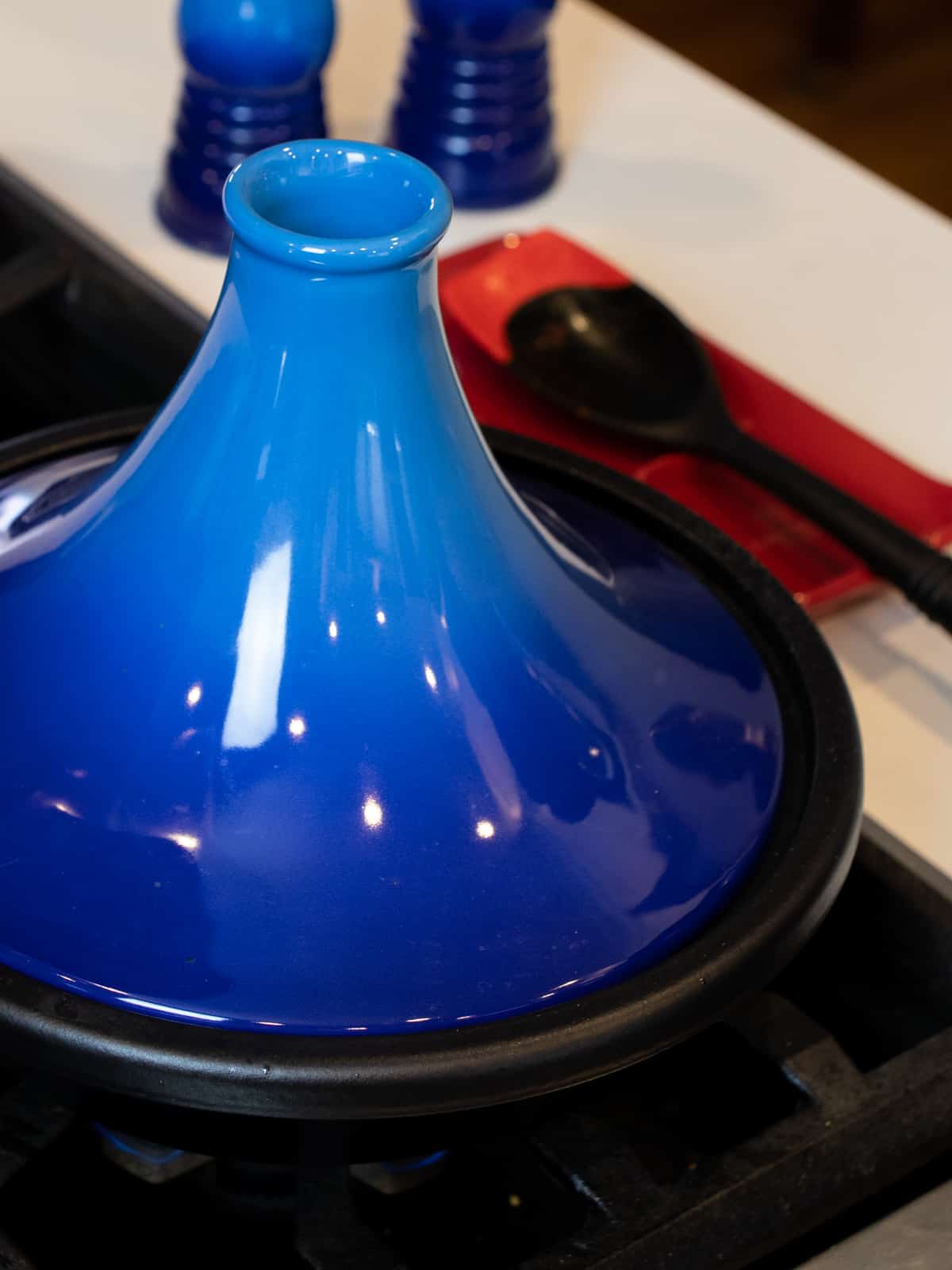 Tagine on a gas rangetop.