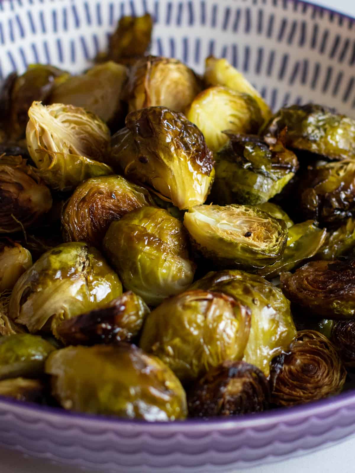 A close up picture of Brussels sprouts.