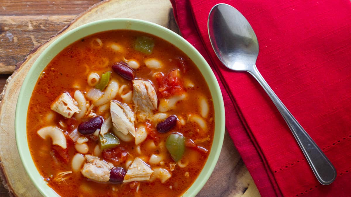 Rotisserie Chicken Minestrone Soup - The Black Peppercorn
