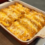 Enchiladas in a baking dish