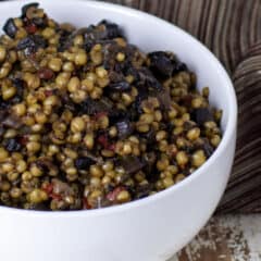 A bowl of wheat berry side dish.