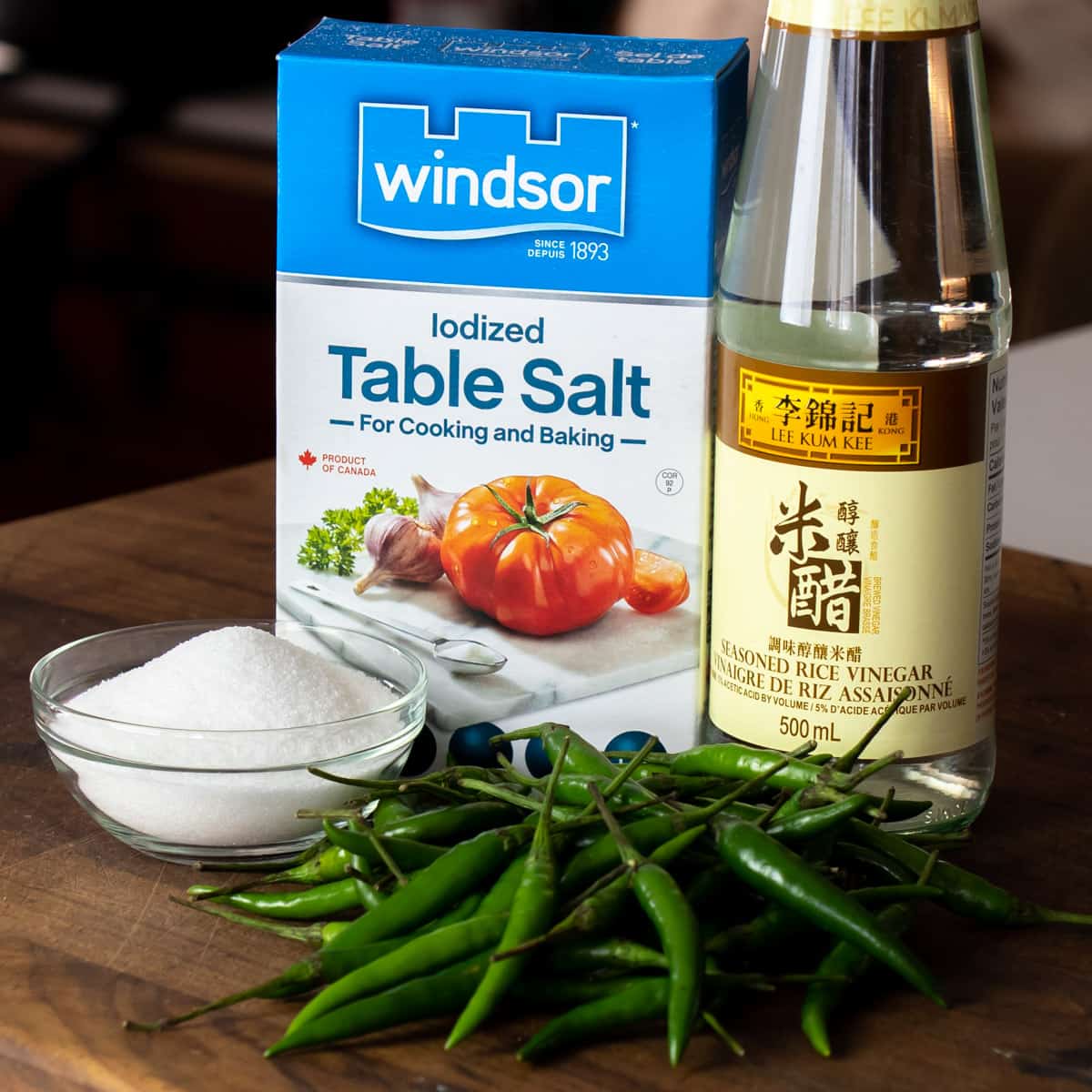 Ingredients for recipe gathered on counter.