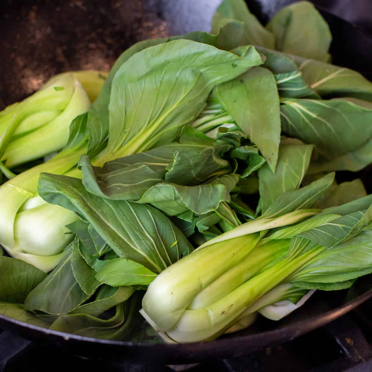 Raw baby boy Choy cut in half.