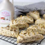 Scones on a rack.