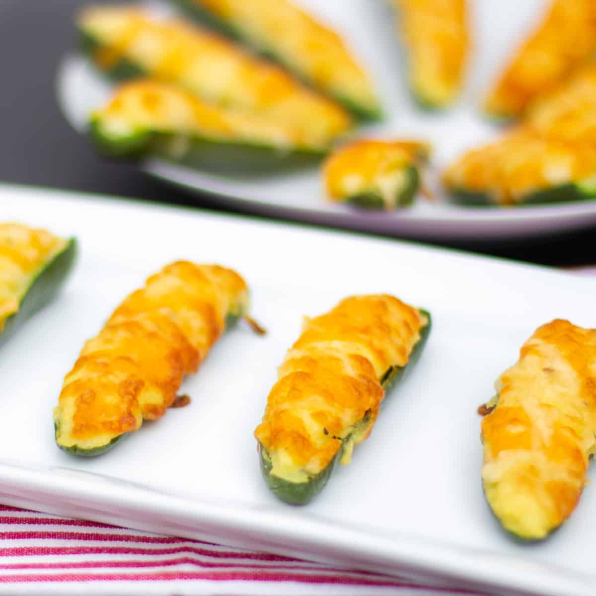 Jalapeno appetizers on a plate.