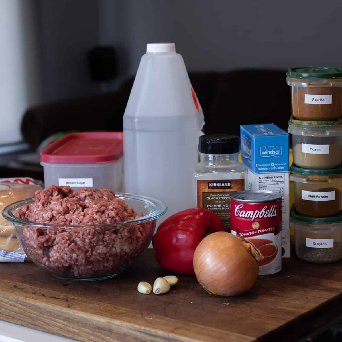 Ingredients gathered on a cutting board.