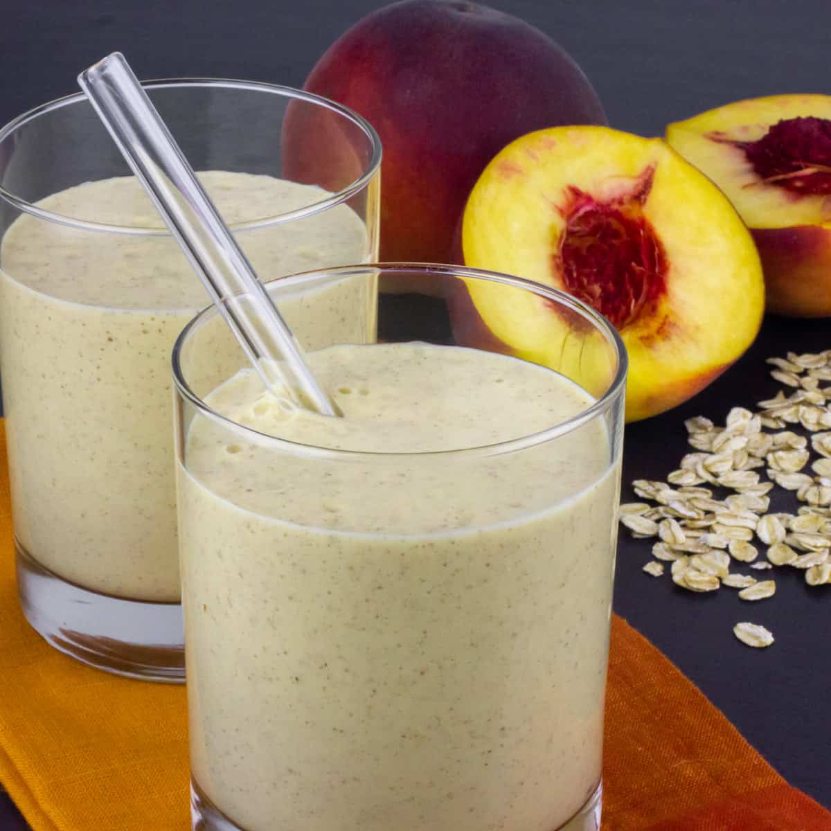 Close up of a fresh fruit smoothie.