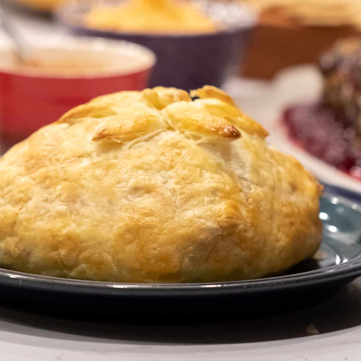 Baked pastry on a plate.