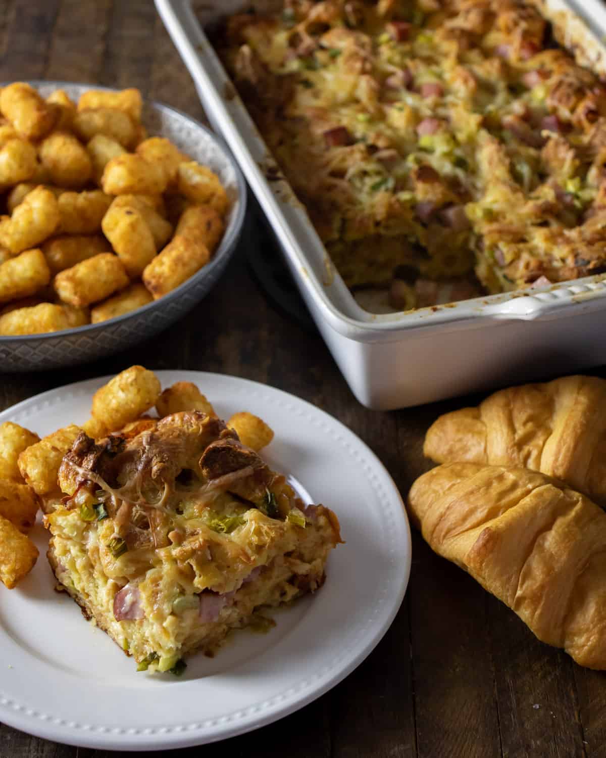 Overhead picture of a casserole.