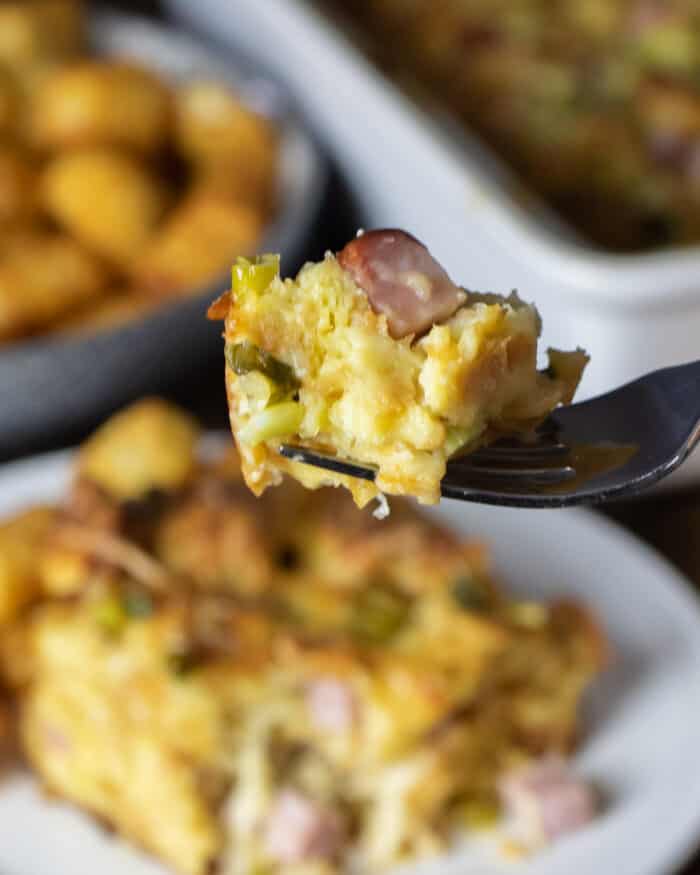 Croissant Ham and Cheese Breakfast Bake - The Black Peppercorn
