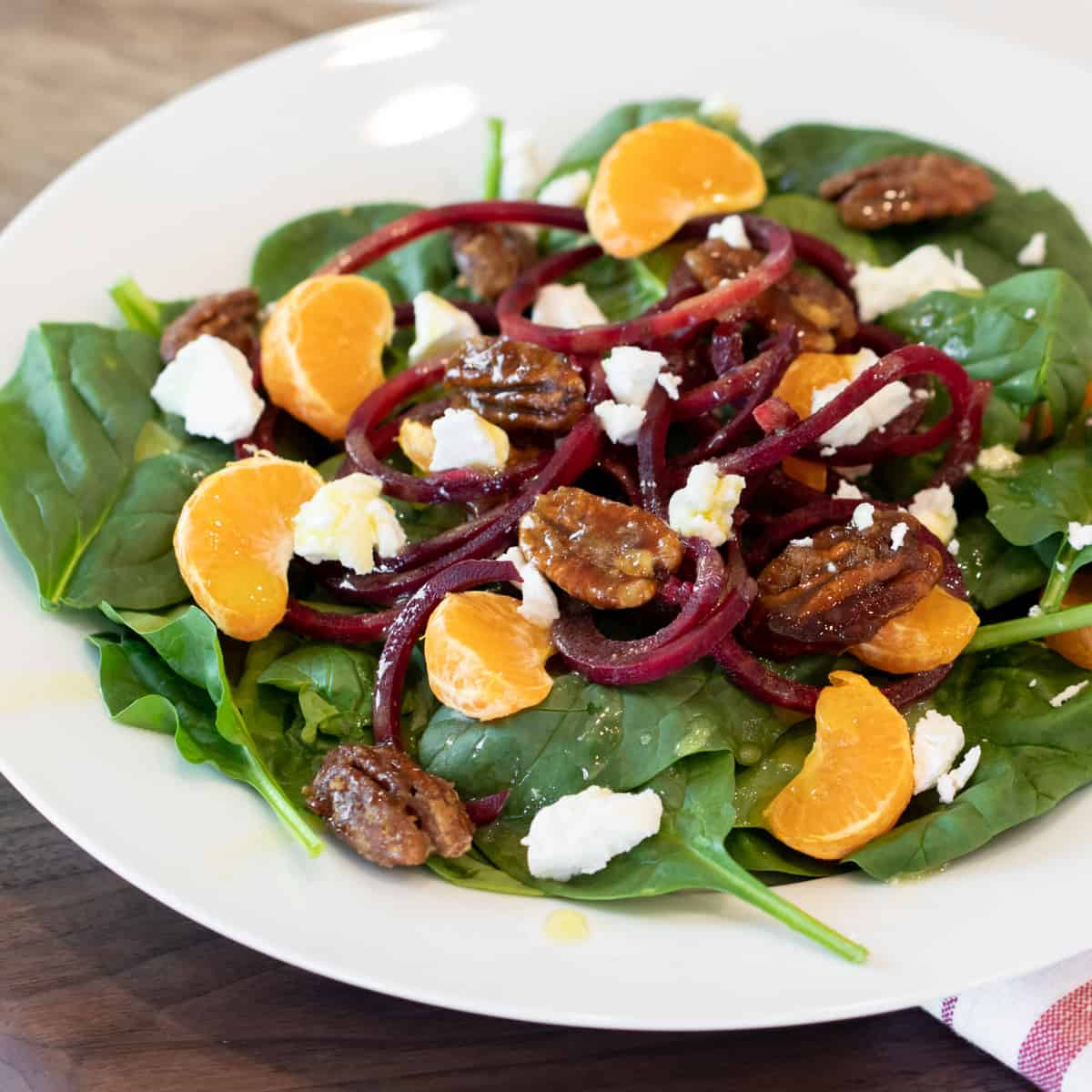 A fresh salad on a plate.