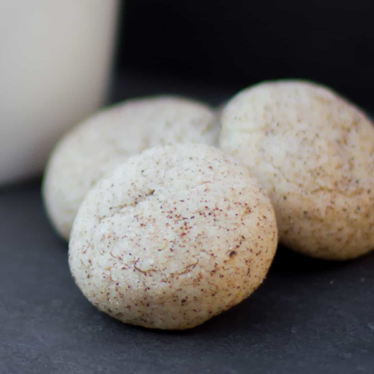 Close up picture of three cookies.