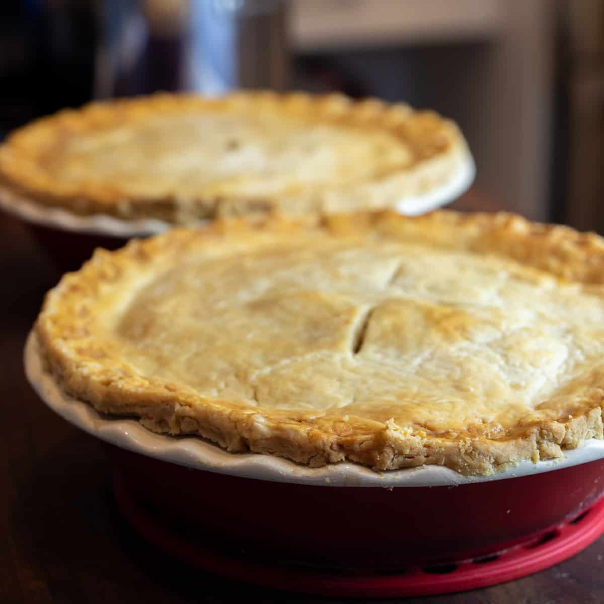 Two fresh baked pies.