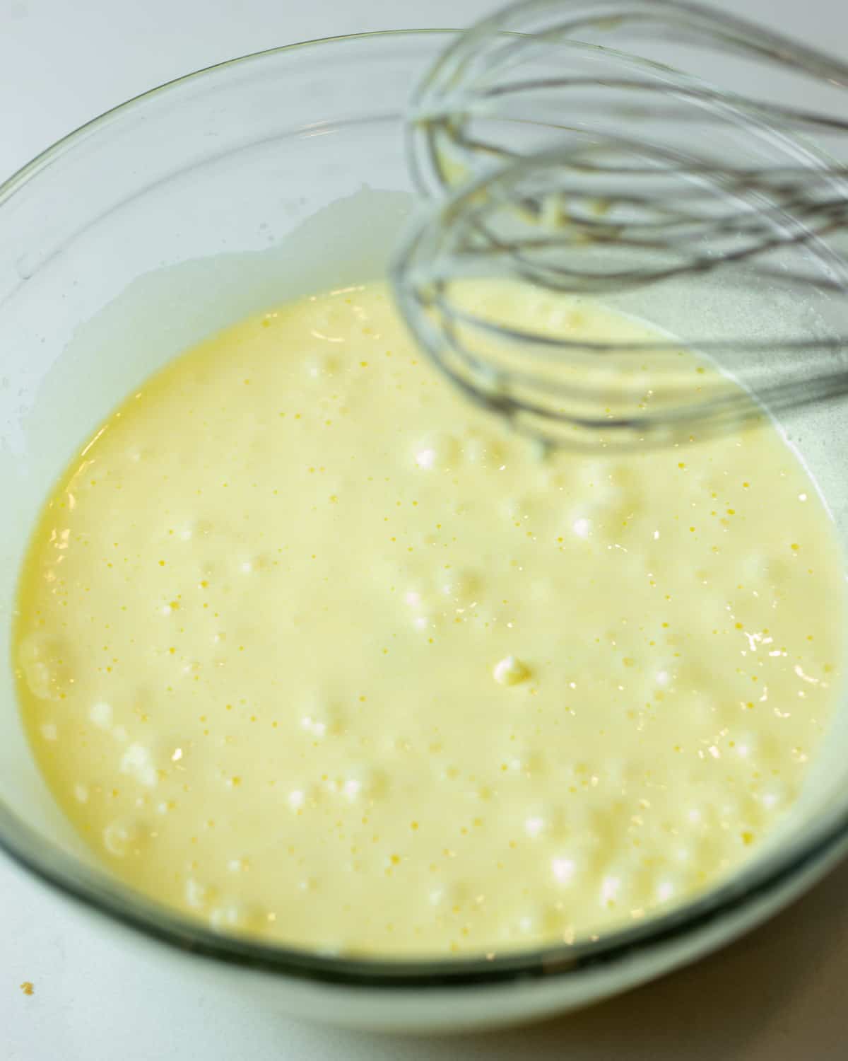 Raw egg and sugar mixture.