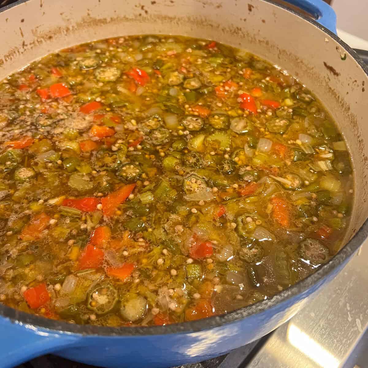 A big pot of gumbo