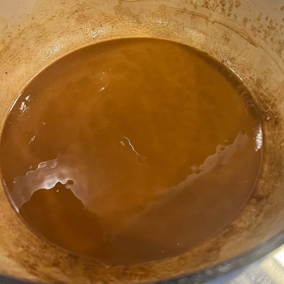 Roux that is a deep caramel colour.